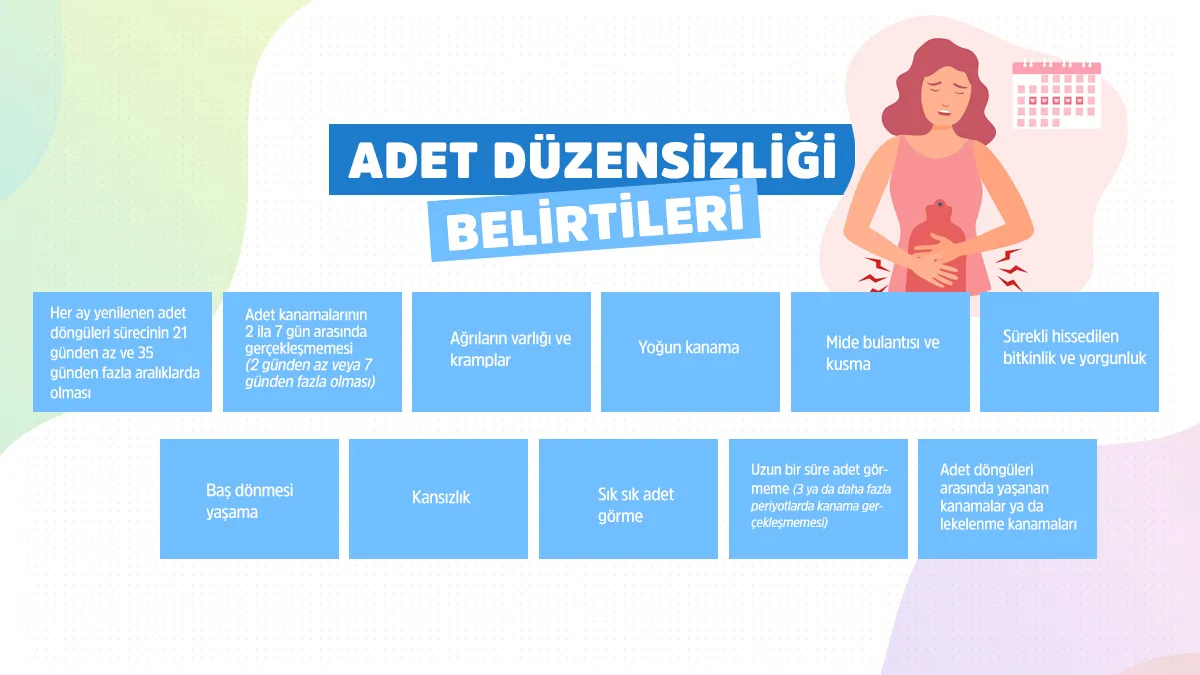 Adet düzensizliğinin belirtileri